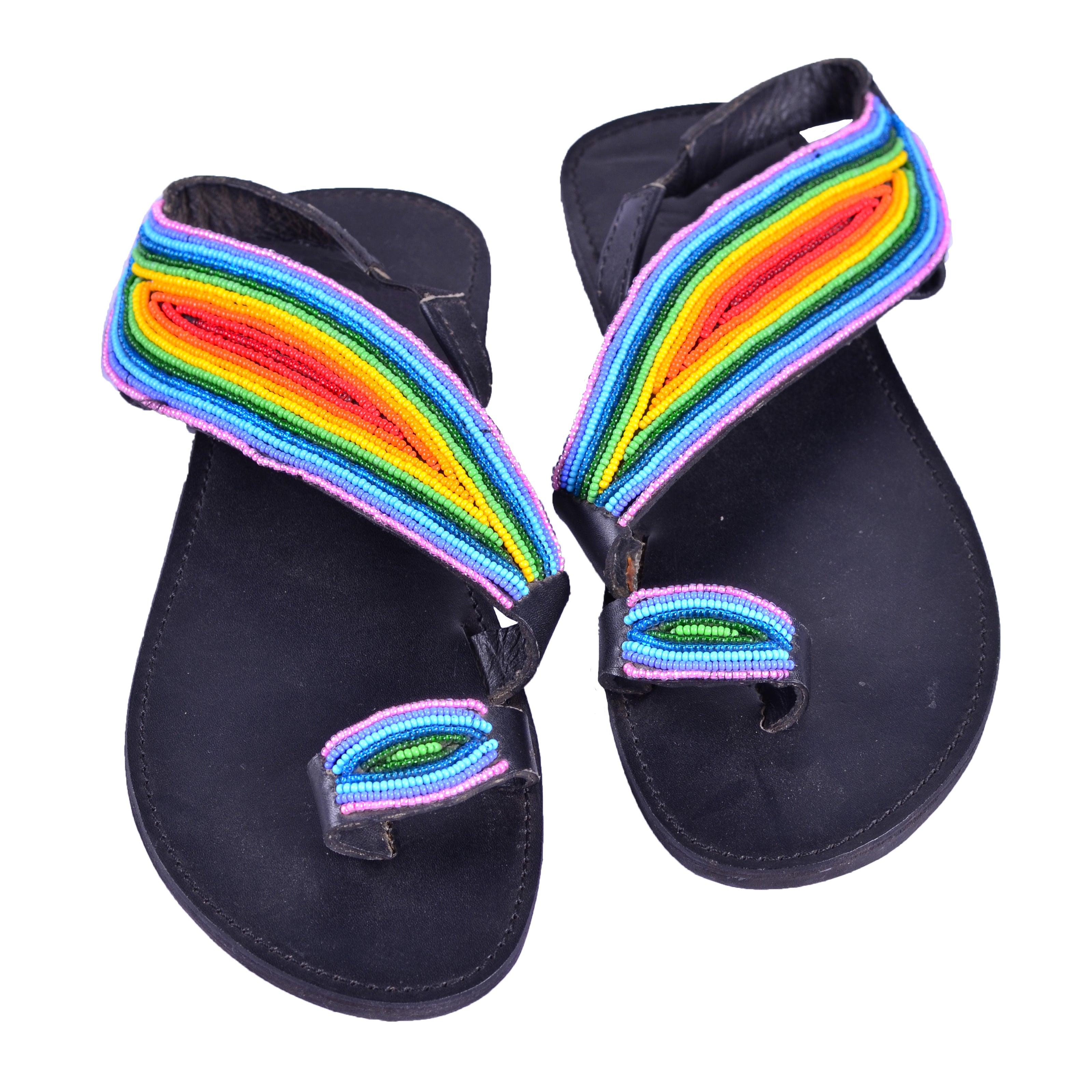 Rainbow Beaded Sandals